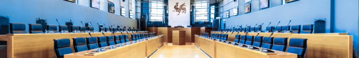 Image de la salle des séances plénières du Parlement de Wallonie